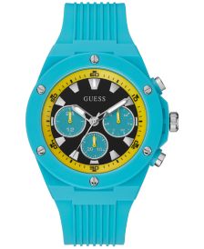 Men's Turquoise Silicone Strap Watch 46mm