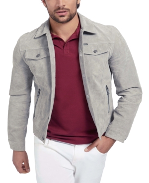 Guess Men's Suede Trucker Jacket