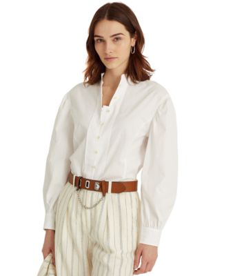 Lauren Ralph Lauren - Cotton Broadcloth Balloon-Sleeve Shirt
