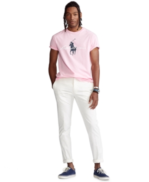 Polo Ralph Lauren Men Custom Fit Pony Logo T-Shirt (M, Carmel pink) at   Men's Clothing store