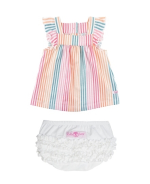 Baby Girls Daydream Stripe Flutter Square Neck Top and Rufflebutts Set