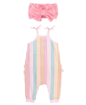 Baby Girls Daydream Stripe Full Length Romper and Headband Set