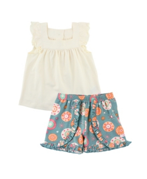 Baby Girls Flutter Square Neck Top and Short Set