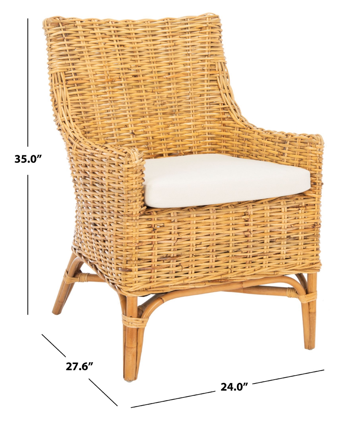 Safavieh Cristen Rattan Accent Chair With Cushion In Natural