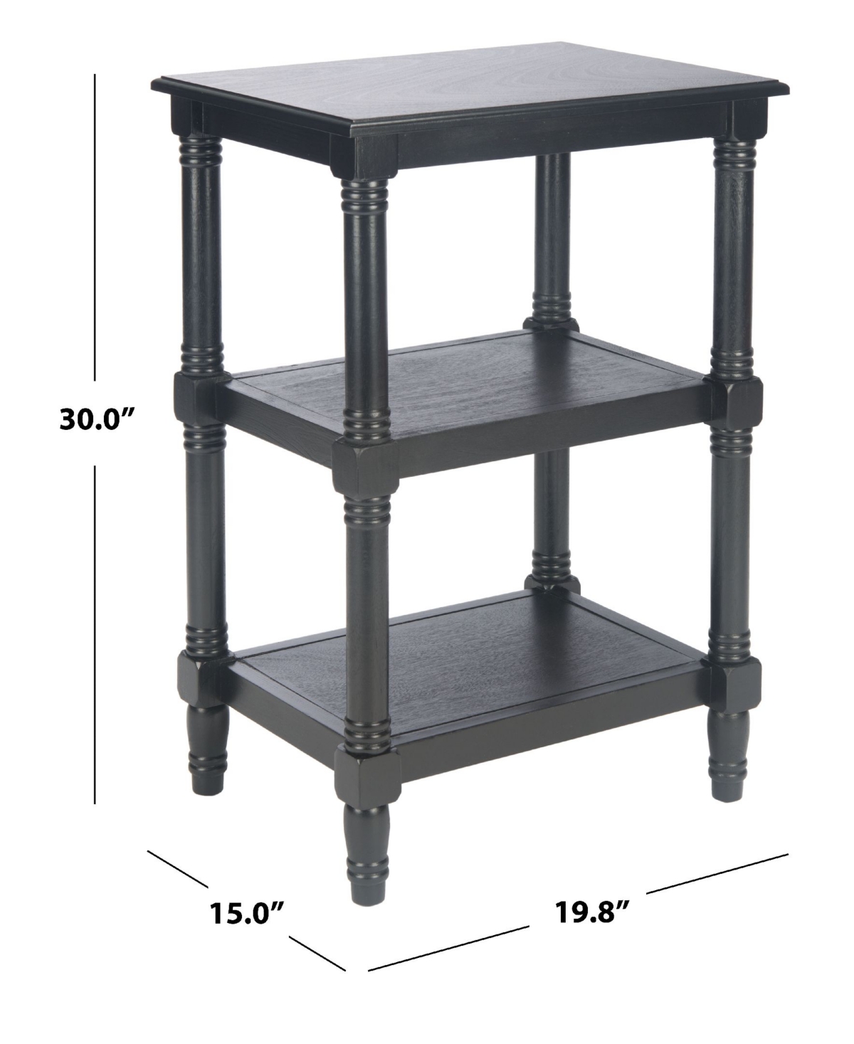 Safavieh Couture Cassie 3 Shelf Accent Table In Black
