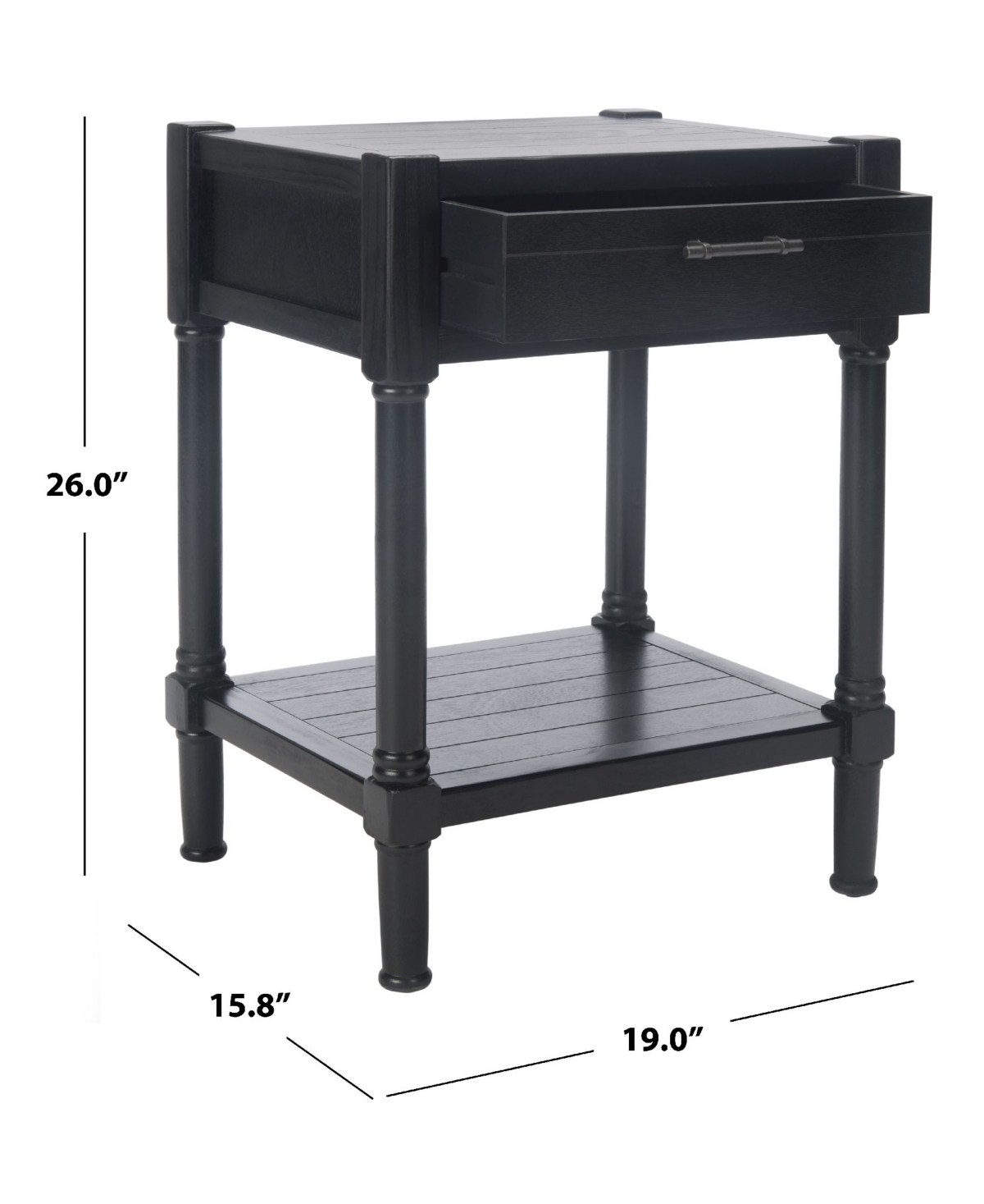 Safavieh Filbert 1 Drawer Accent Table In Black