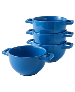 Large Soup Crocks with Handles for Cereal Bowl Soup Stew Chilli Serving Soup Bowl Set for Kitchen 24 oz Set of 4