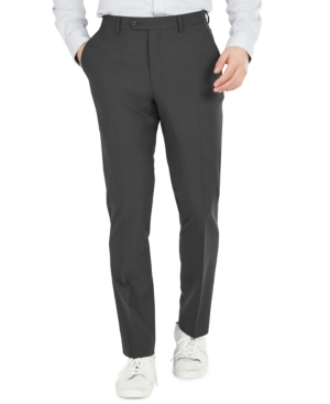 Shop Bar Iii Men's Slim-fit Wool Suit Pants, Created For Macy's In Charcoal