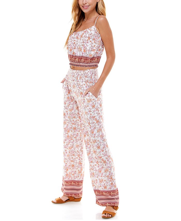 Kingston Grey Juniors' Floral Smocked Tank Top Macy's