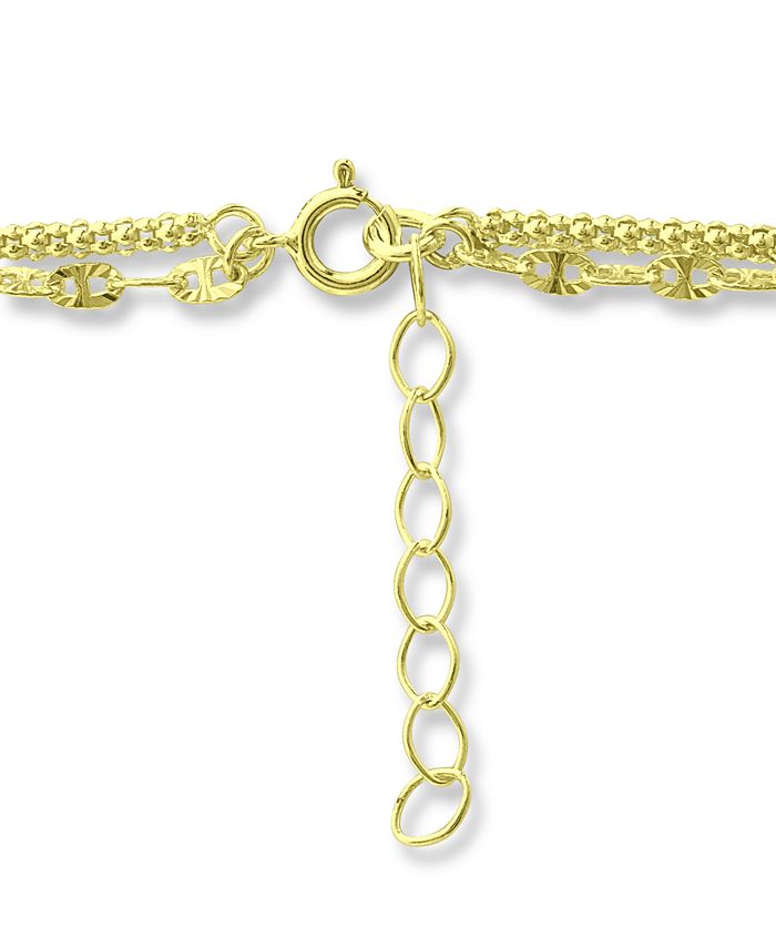 Giani Bernini Double Chain Ankle Bracelet, Created for Macy's Macy's