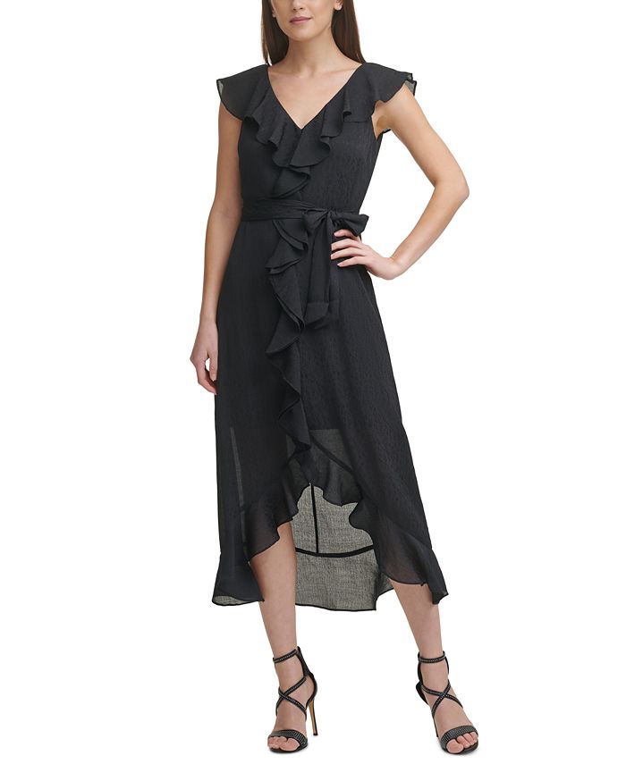 DKNY Sleeveless Ruffled Midi Dress - Macy's