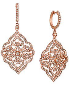 Nude Diamond™ Filigree Drop Earrings (2-1/3 ct. t.w.) in 14k Rose Gold