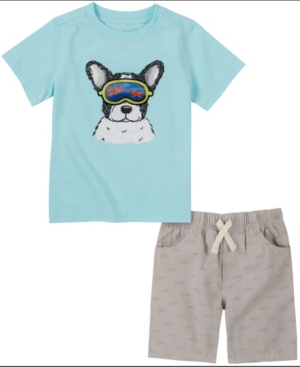Kids Headquarters Little Boys Short Sleeve Hologram T-Shirt and Printed Shorts Set of 2