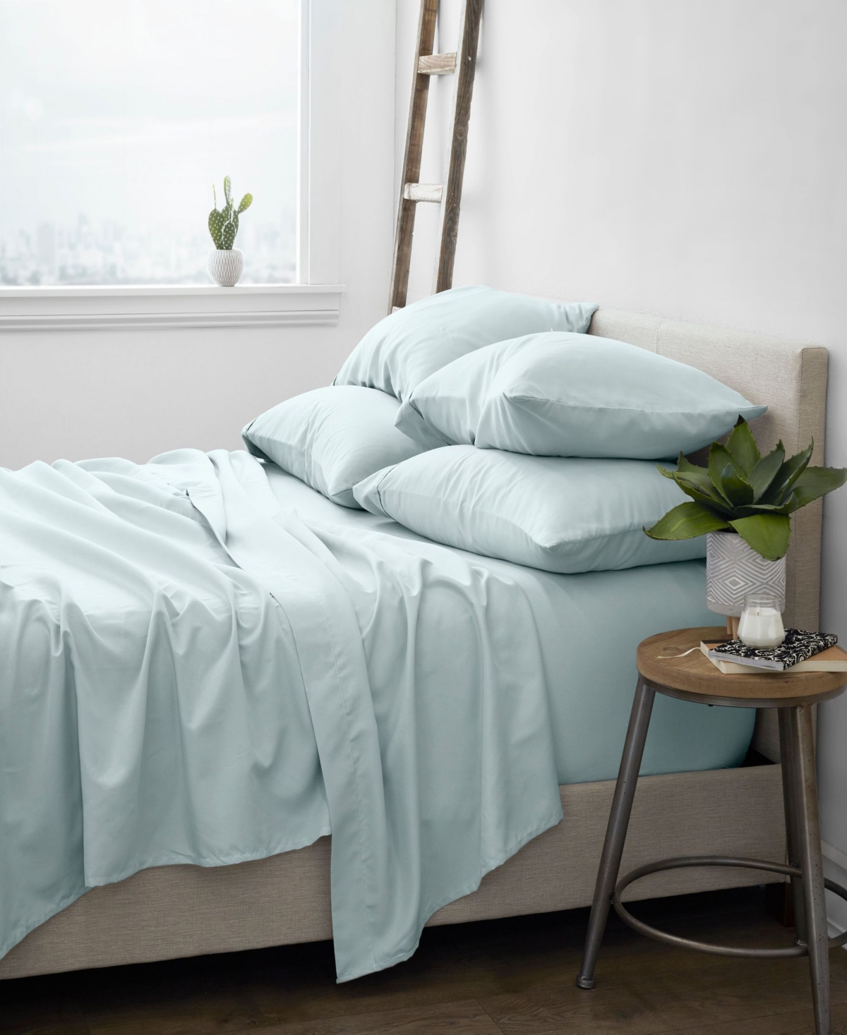 Ienjoy Home Solids In Style By The Home Collection 6 Piece Bed Sheet Set, King Bedding In Mint