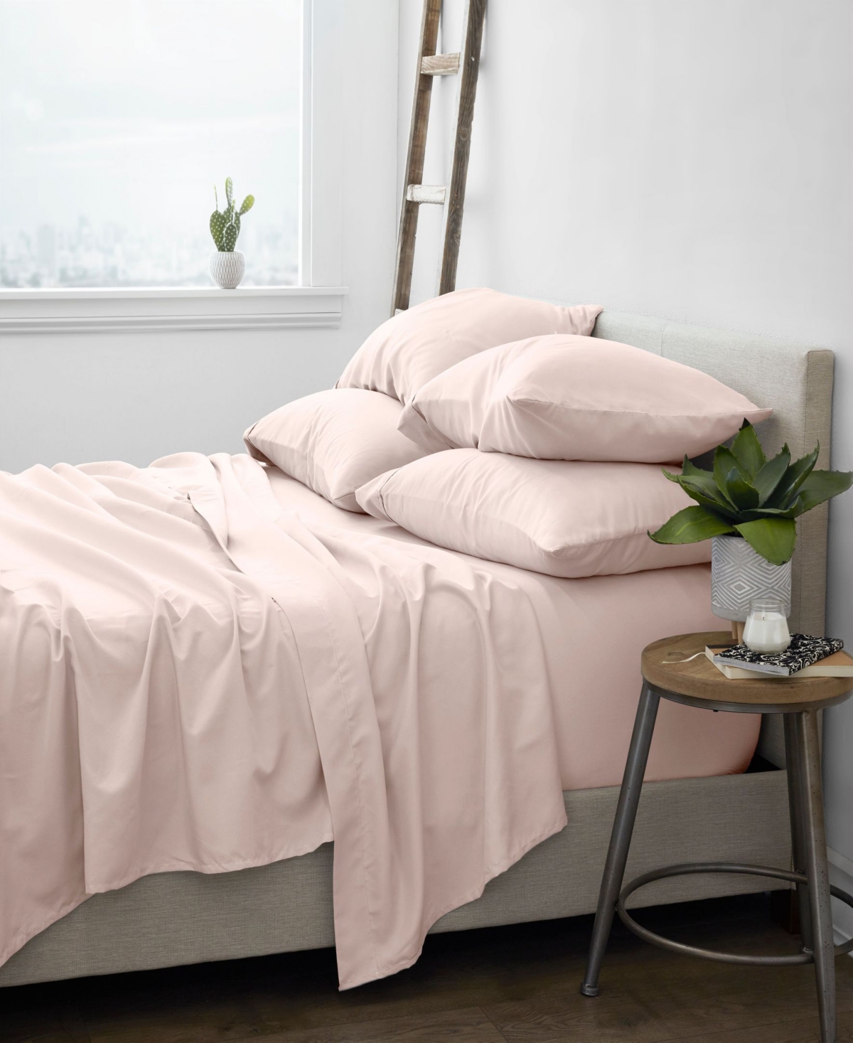 Shop Ienjoy Home Solids In Style By The Home Collection 6 Piece Bed Sheet Set, King In Blush