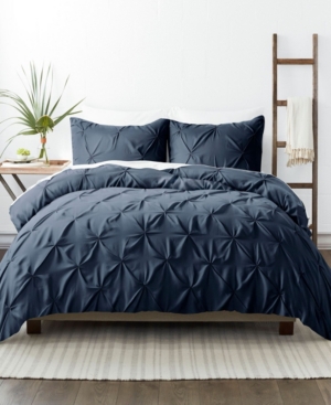 Ienjoy Home Home Collection Premium Ultra Soft 2 Piece Pinch Pleat Duvet Cover Set, Twin/twin Extra Long In Navy