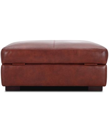 Furniture - Thaniel 44" Leather Storage Ottoman