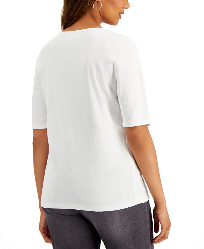 Karen Scott Cotton Toggle-Button Top, Created for Macy's & Reviews ...