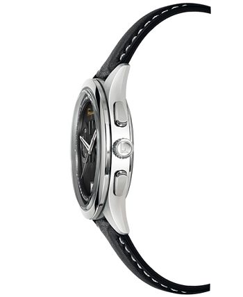 Salvatore Ferragamo - Men's Swiss Chronograph Racing Black Leather Strap Watch 42mm