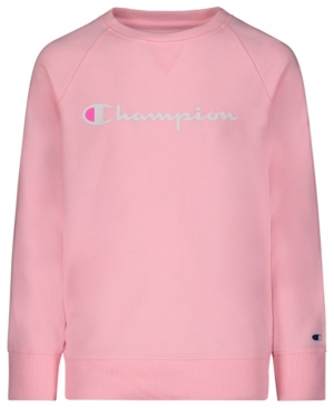 Big Girls Classic Script French Terry Crew Sweatshirt