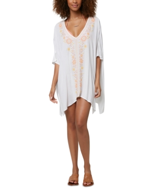 O'neill Juniors' Morgan Embroidered Cover-up Women's Swimsuit In White