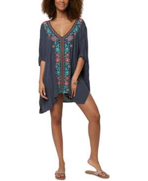O'neill Juniors' Morgan Embroidered Cover-up Women's Swimsuit In Slate