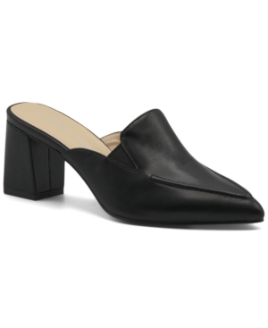 Adrienne Vittadini Women's Noril Block Heel Mules Women's Shoes In Black