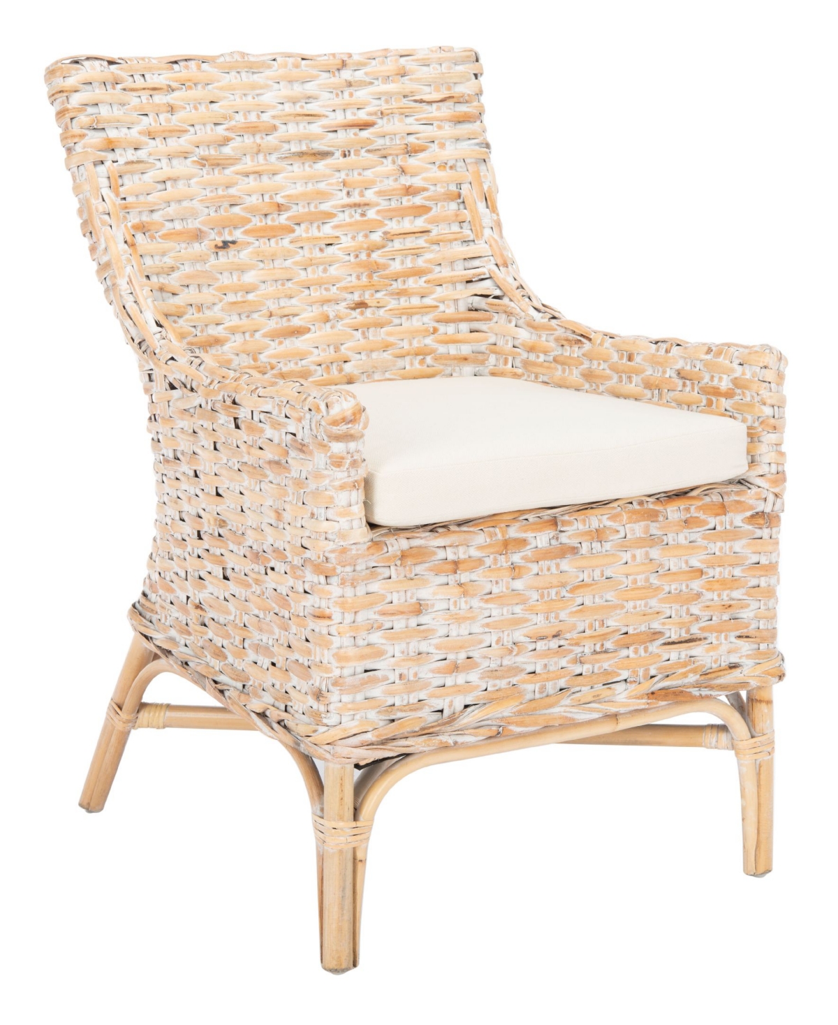 Safavieh Cristen Rattan Accent Chair With Cushion In White