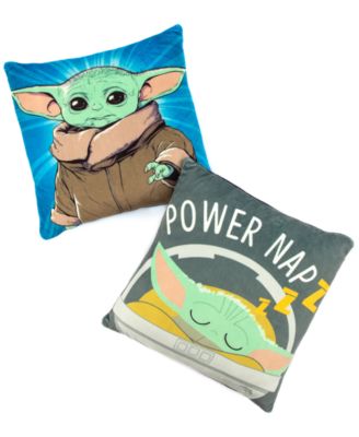 Disney - Star Wars The Mandalorian 2-Pk. Grogu Squishy 12" Square Decorative Pillows