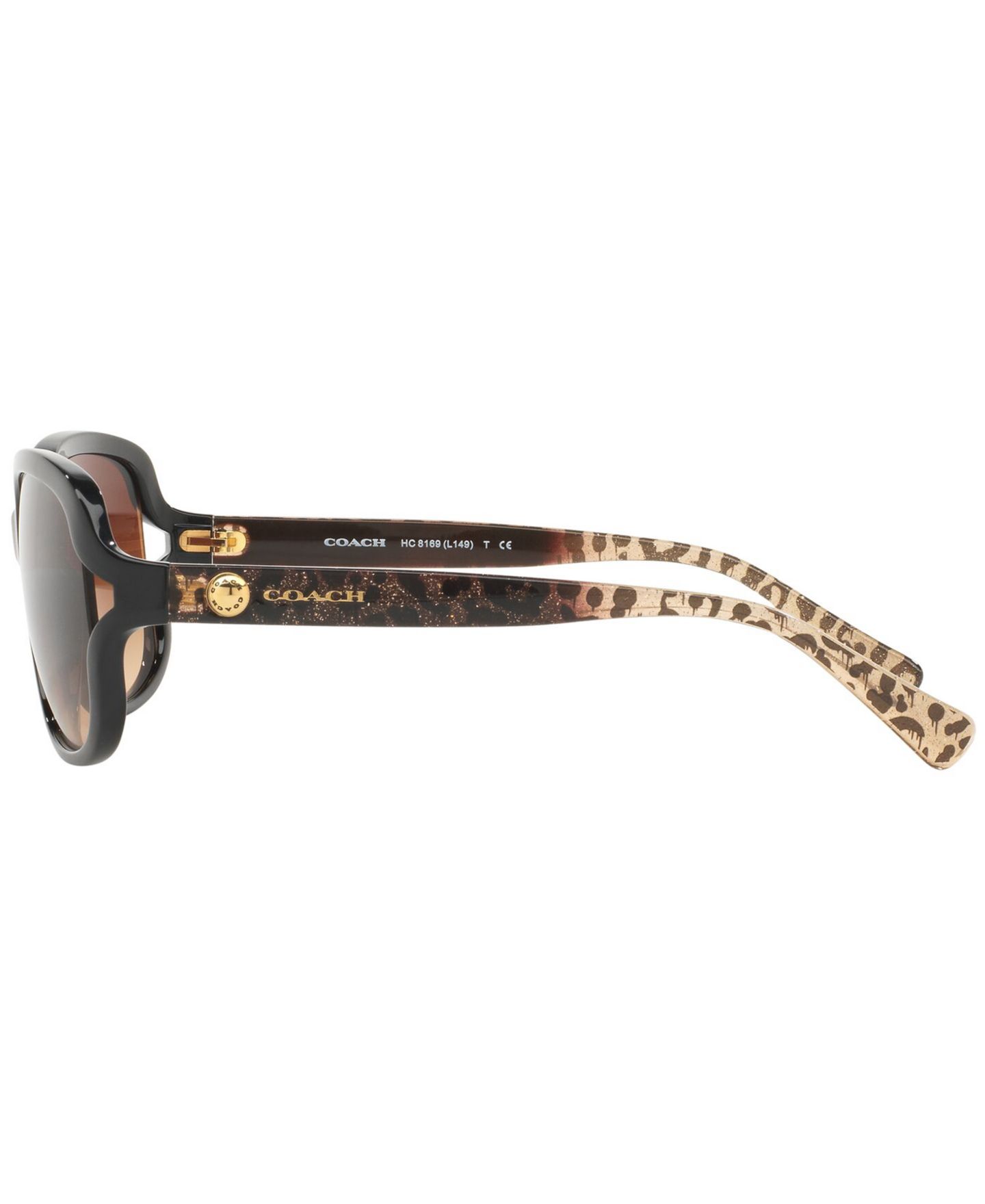 Женские солнцезащитные очки COACH Sunglasses, HC8169, цвет: Чёрный / Коричневый градиентный — фото 8