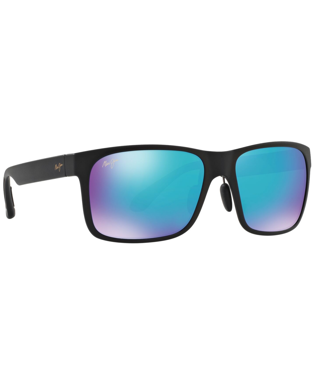 Shop Maui Jim Red Sands Polarized Sunglasses , 432 Blue Hawaii Collection In Black Matte,blue Mirror Polar