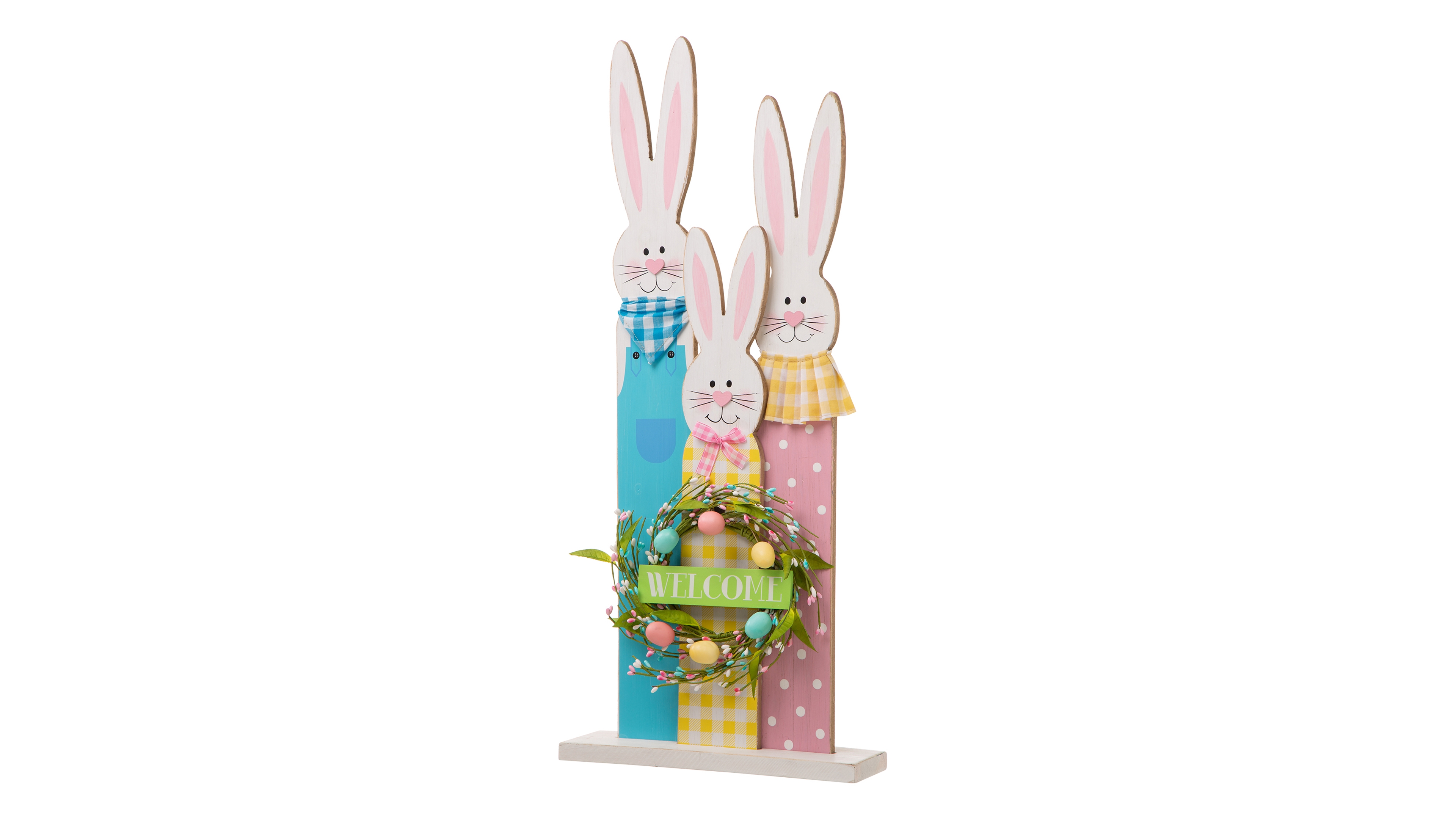 Glitzhome 30"H Easter Wooden Bunny Family Standing Decor