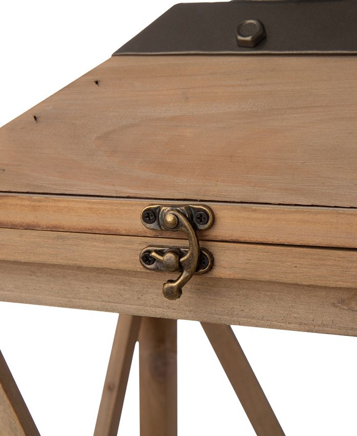 Glitzhome Set Di 2 Lanterne Decorative In Legno Da Appendere – Stile Rustico Marrone, Per Interni/Esterni, Senza Vetro, Alte 71 E 50 Cm - 2