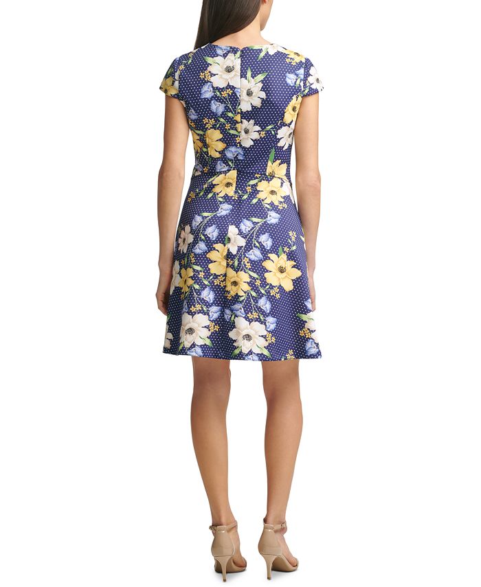 Jessica Howard Petite Mixed-Print A-Line Dress - Macy's