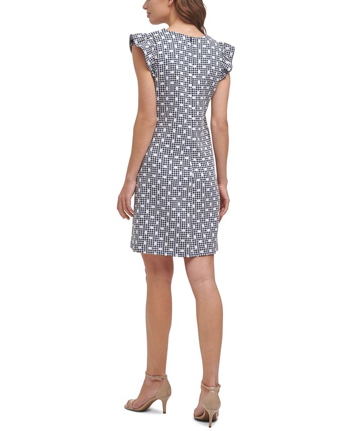 Jessica Howard Petite Printed Flutter-Sleeve Dress - Macy's
