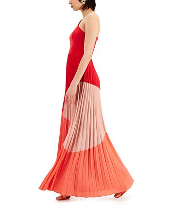 Aidan by Aidan Mattox One Shoulder Pleated Colorblocked Gown Macy s
