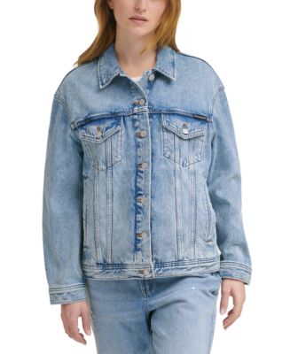 Calvin Klein Jeans Oversized Denim Trucker Jacket Macy's