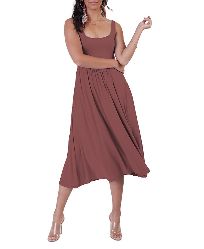 Black Tape BandedWaist Midi Dress Macy's