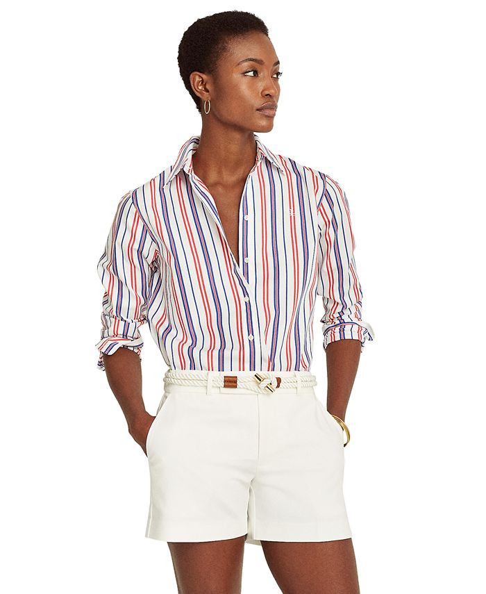 Lauren Ralph Lauren Pintucked Cotton Broadcloth Shirt - Long
