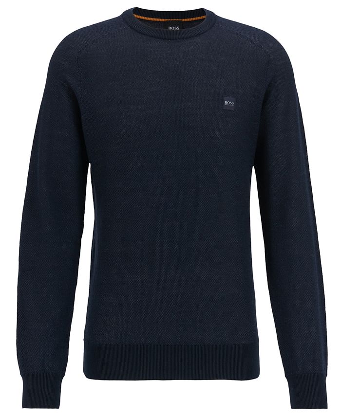Hugo Boss BOSS Men's Logo-Patch Regular-Fit Sweater & Reviews ...