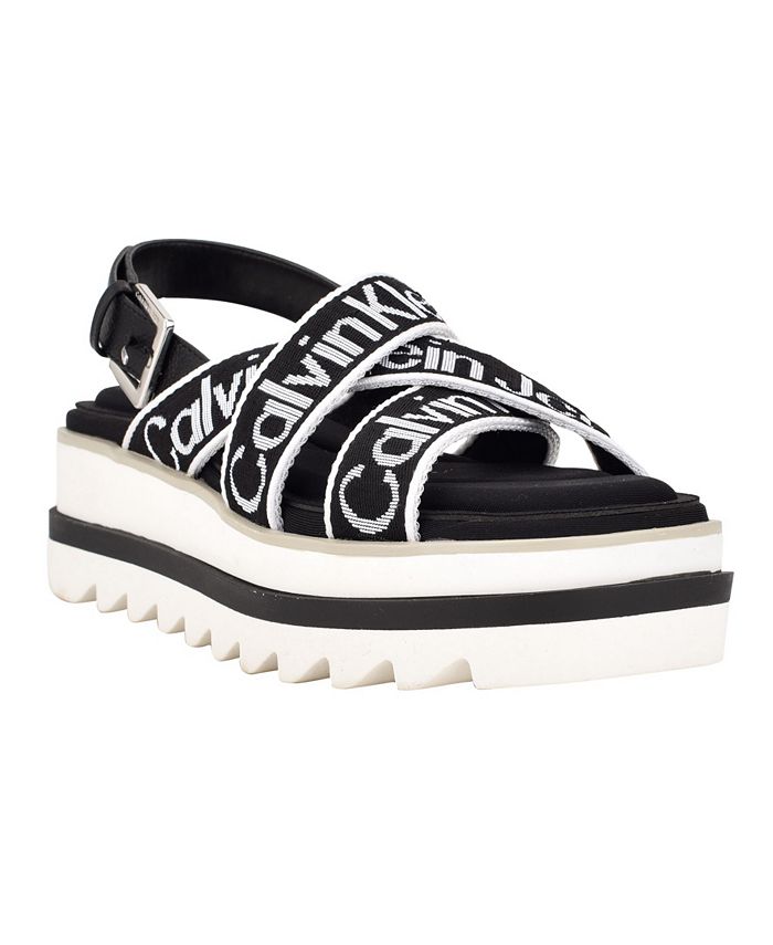 Calvin Klein Jeans Women's Cove Sporty Strappy Wedge Sandals & Reviews -  Sandals - Shoes - Macy's