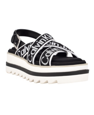 UPC 195182421092 product image for Calvin Klein Jeans Women's Cove Sporty Strappy Wedge Sandals Women's Shoes | upcitemdb.com