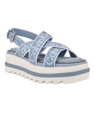 calvin klein jeans women's cove sporty strappy wedge sandals