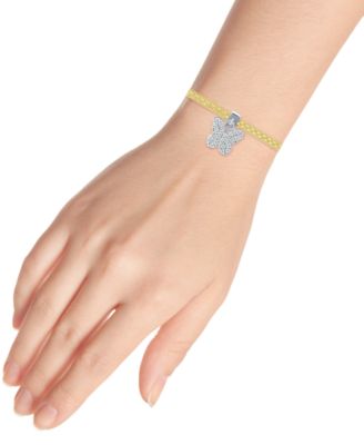 Cubic Zirconia Butterfly Charm Bismark Chain Bracelet