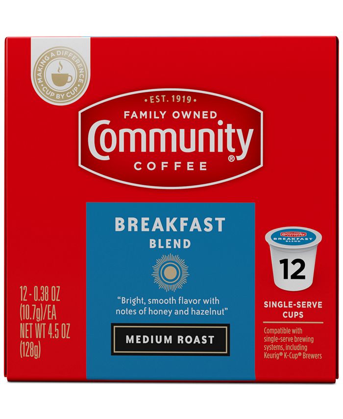 Community Coffee Breakfast Blend Medium Roast Single Serve Pods, Keurig