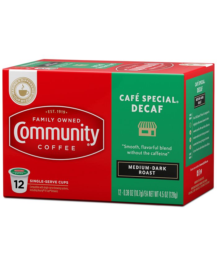Community Coffee Café Special Decaf MediumDark Roast Single Serve Pods