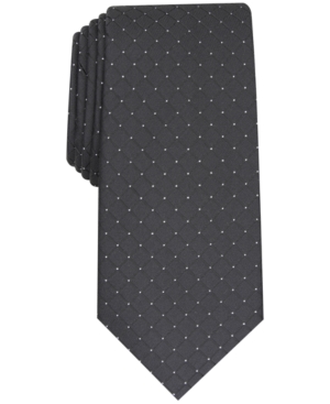Alfani Men's Malone Grid Slim Tie, Created For Macy's In Black