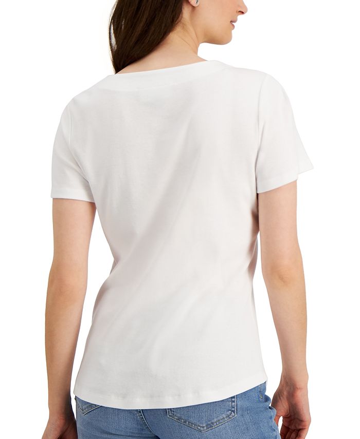 Karen Scott Cotton Lace-Up Top, Created for Macy's & Reviews - Tops ...