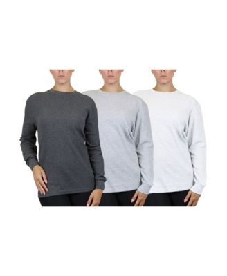 Women's Loose Fit Waffle Knit Thermal Shirt, Pack of 3