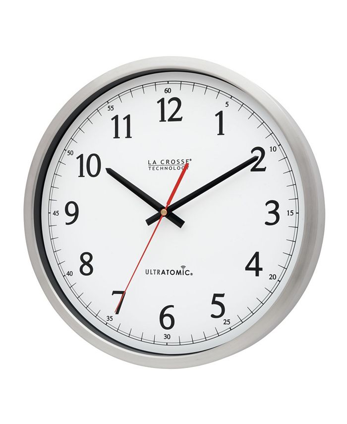 La Crosse Technology 14" Ultratomic Analog Stainless Wall Clock Macy